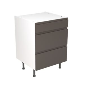 j pull 600 3 drawer base cabinet graphite