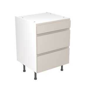 j pull 600 3 drawer base cabinet light grey