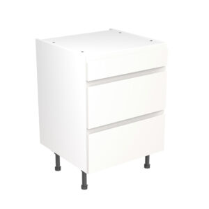 j pull 600 3 drawer base cabinet white
