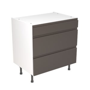 j pull 800 3 drawer base cabinet graphite