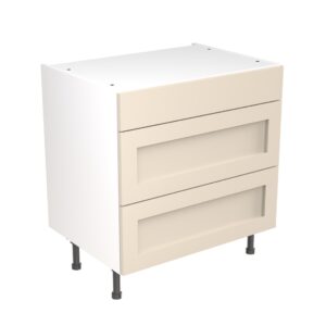 shaker 800 3 drawer base cabinet cashmere