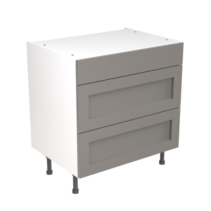 shaker 800 3 drawer base cabinet dust grey