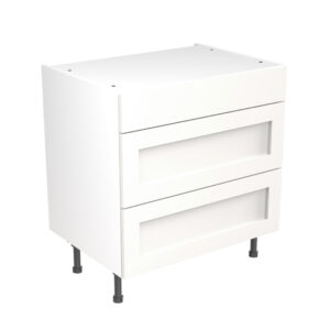 shaker 800 3 drawer base cabinet white