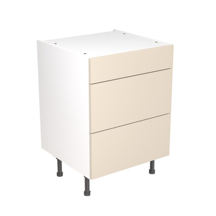 slab 600 3 drawer base cabinet cashmere