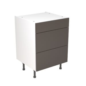 slab 600 3 drawer base cabinet graphite