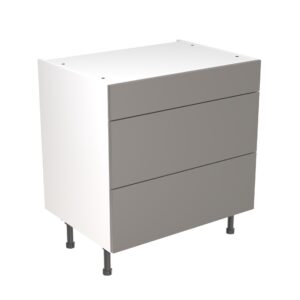 slab 800 3 drawer base cabinet dust grey