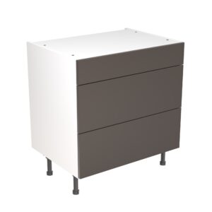 slab 800 3 drawer base cabinet graphite