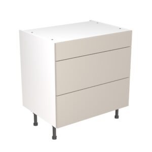 slab 800 3 drawer base cabinet light grey
