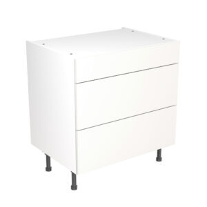 slab 800 3 drawer base cabinet white