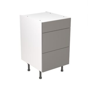 slab 500 3 drawer base cabinet dust grey