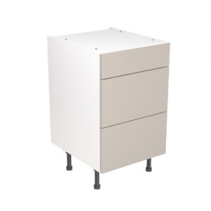 slab 500 3 drawer base cabinet light grey