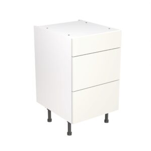 slab 500 3 drawer base cabinet white