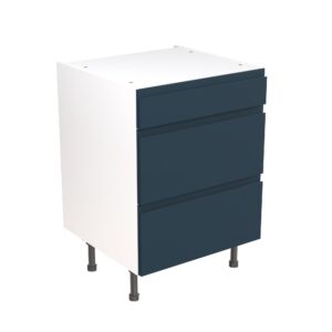 j pull 600 3 drawer base cabinet indigo blue