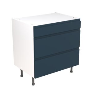 j pull 800 3 drawer base cabinet indigo blue