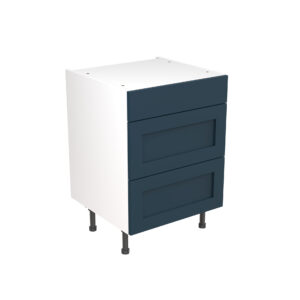 shaker 600 3 drawer base cabinet Indigo Blue