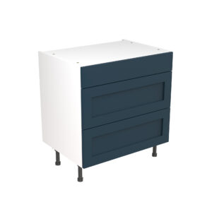 shaker 800 3 drawer base cabinet Indigo Blue