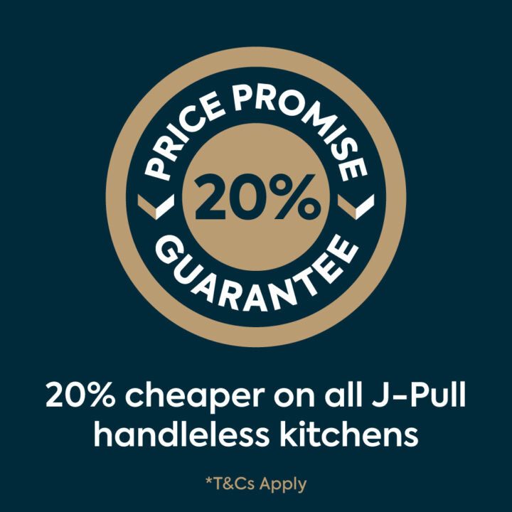 20% cheaper on J-Pull kitchens, guaranteed