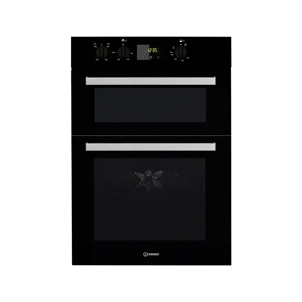 Indesit Double Oven Eye Level Black Kitchen Kit