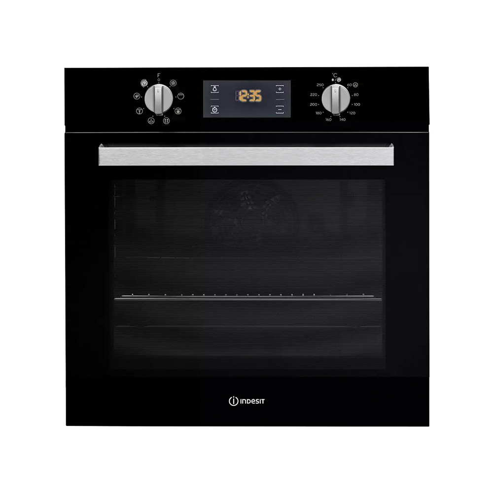 Indesit Single Built In Fan Electric Oven with Timer Kitchen Kit