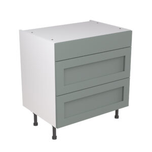 Shaker 800 3 Drawer Base Cabinet Sage Green