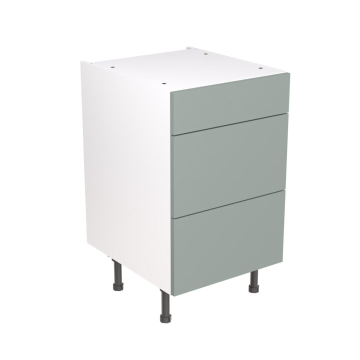 Slab 500 3 Drawer Cabinet Base Cabinet Sage Green