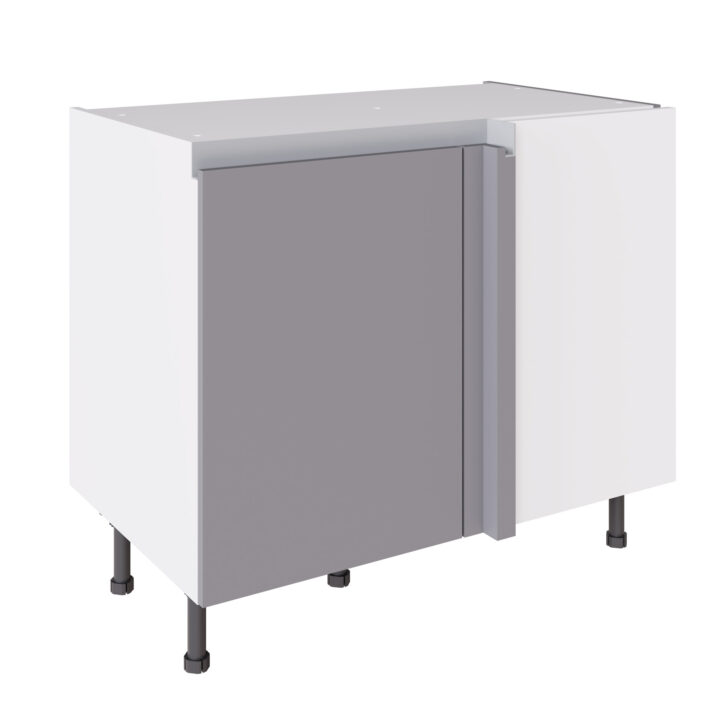 True Handleless 1000 Blind Corner Base Cabinet Light Grey