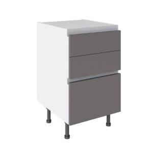 True Handleless 500 3 Drawer Base Cabinet Dust Grey
