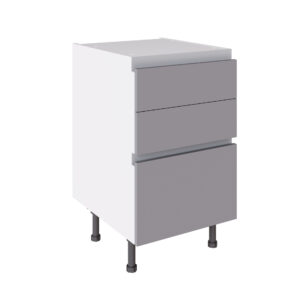 True Handleless 500 3 Drawer Base Cabinet Light Grey