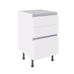 True Handleless 500 3 Drawer Base Cabinet White