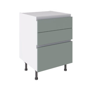 True Handleless 600 3 Drawer Base Cabinet Sage Green