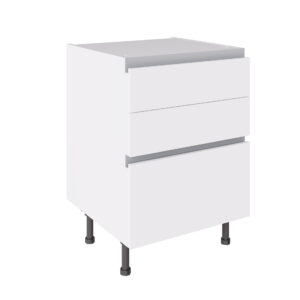 True Handleless 600 3 Drawer Base Cabinet White