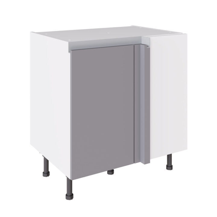True Handleless 800 Blind Corner Base Cabinet Light Grey