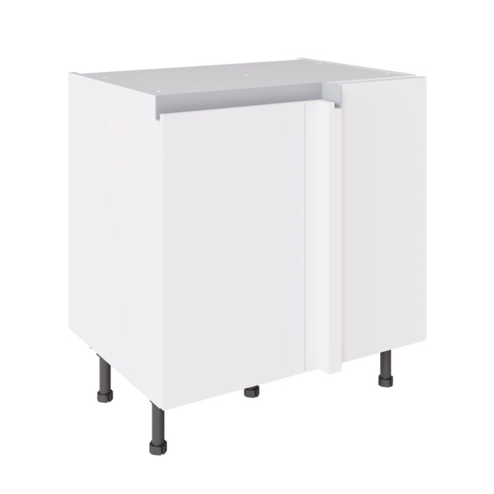 True Handleless 800 Blind Corner Base Cabinet White