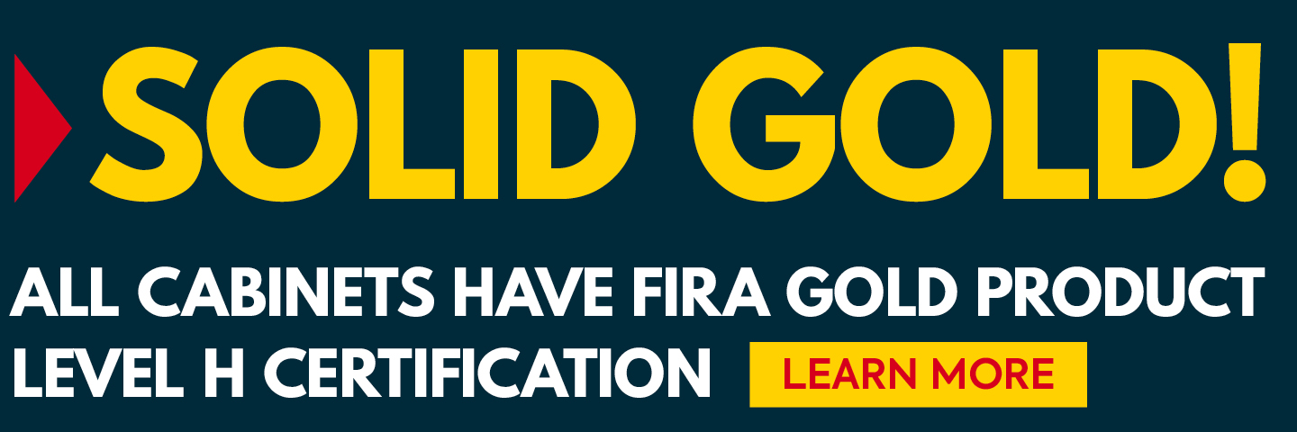 Solid Gold   All our cabinets come with Fira Gold certification