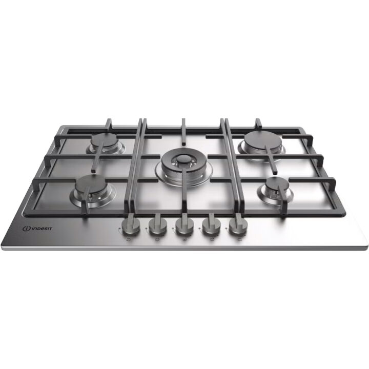 Indesit Stainless Steel 5 Ring Gas Hob