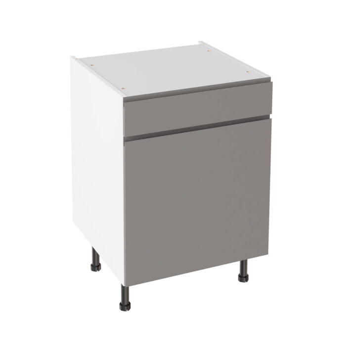 J Pull Gloss Dust Grey 600 Drawerline Base Kitchen Cabinet