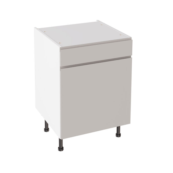 J Pull Gloss Light Grey 600 Drawerline Base Kitchen Cabinet