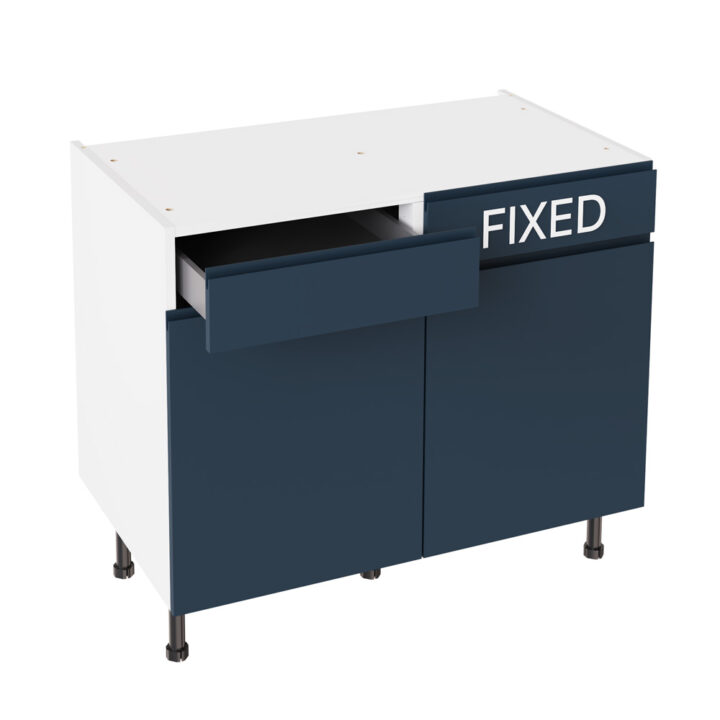 J Pull Matt Indigo Blue 1000 LH Drawerline Base Kitchen Cabinet