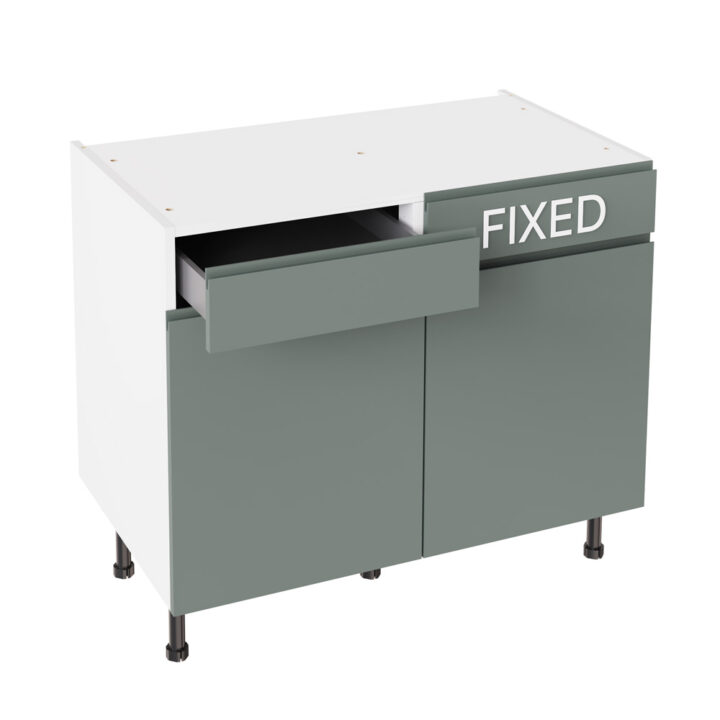 J Pull Matt Sage Green 1000 LH Drawerline Base Kitchen Cabinet