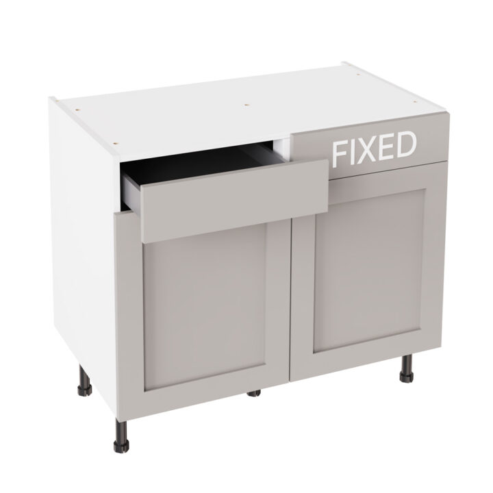 Shaker Matt Light Grey 1000 LH Drawerline Base Kitchen Cabinet