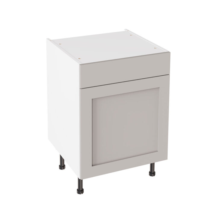 Shaker Matt Light Grey 600 Drawerline Base Kitchen Cabinet