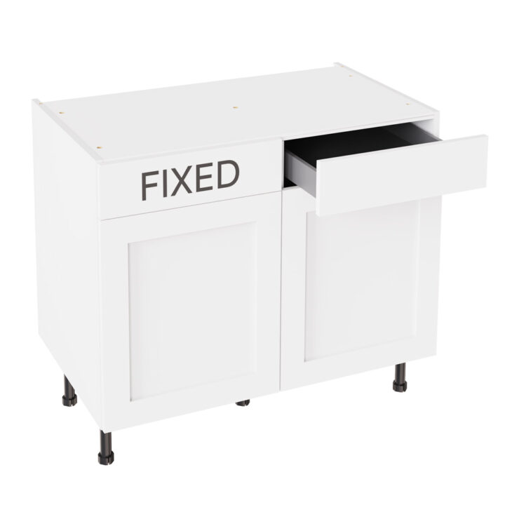 Shaker Matt White 1000 RH Drawerline Base Kitchen Cabinet