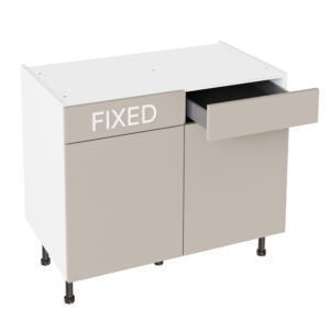 Slab Gloss Light Grey 1000 RH Drawerline Base Kitchen Cabinet