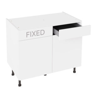 Slab Gloss White 1000 RH Drawerline Base Kitchen Cabinet