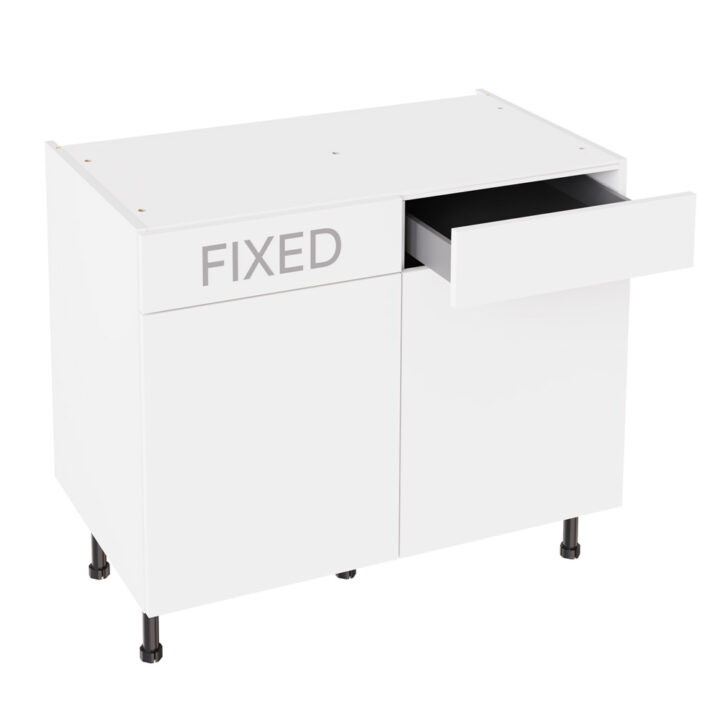 Slab Gloss White 1000 RH Drawerline Base Kitchen Cabinet