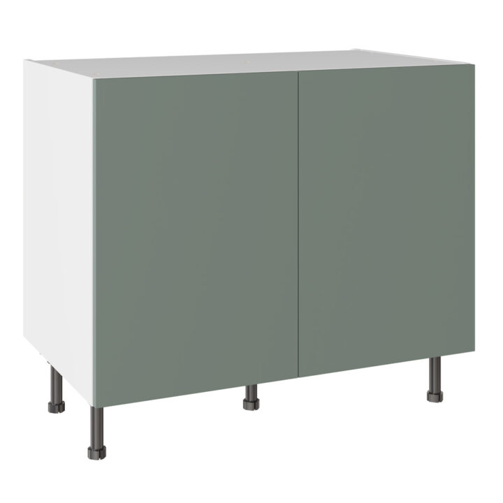 Slab Matt Agave Green 1000 Base Kitchen Cabinet