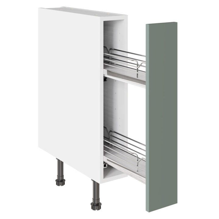 Slab Matt Agave Green 150 Base Kitchen Cabinet Pullout