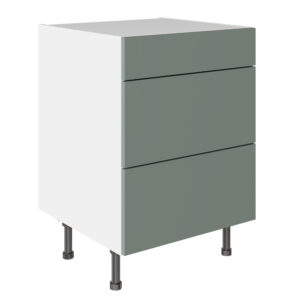 Slab Matt Agave Green 600 3 Drawer Base Kitchen Cabinet