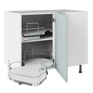 Slab Matt Aquamarine 1000 Base Kitchen Cabinet With Dual Handed Nuvola Blind Corner
