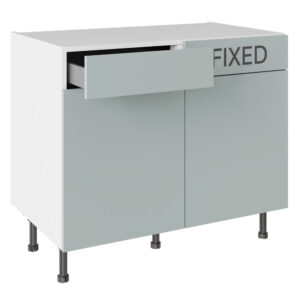 Slab Matt Aquamarine 1000 LH Drawerline Base Kitchen Cabinet